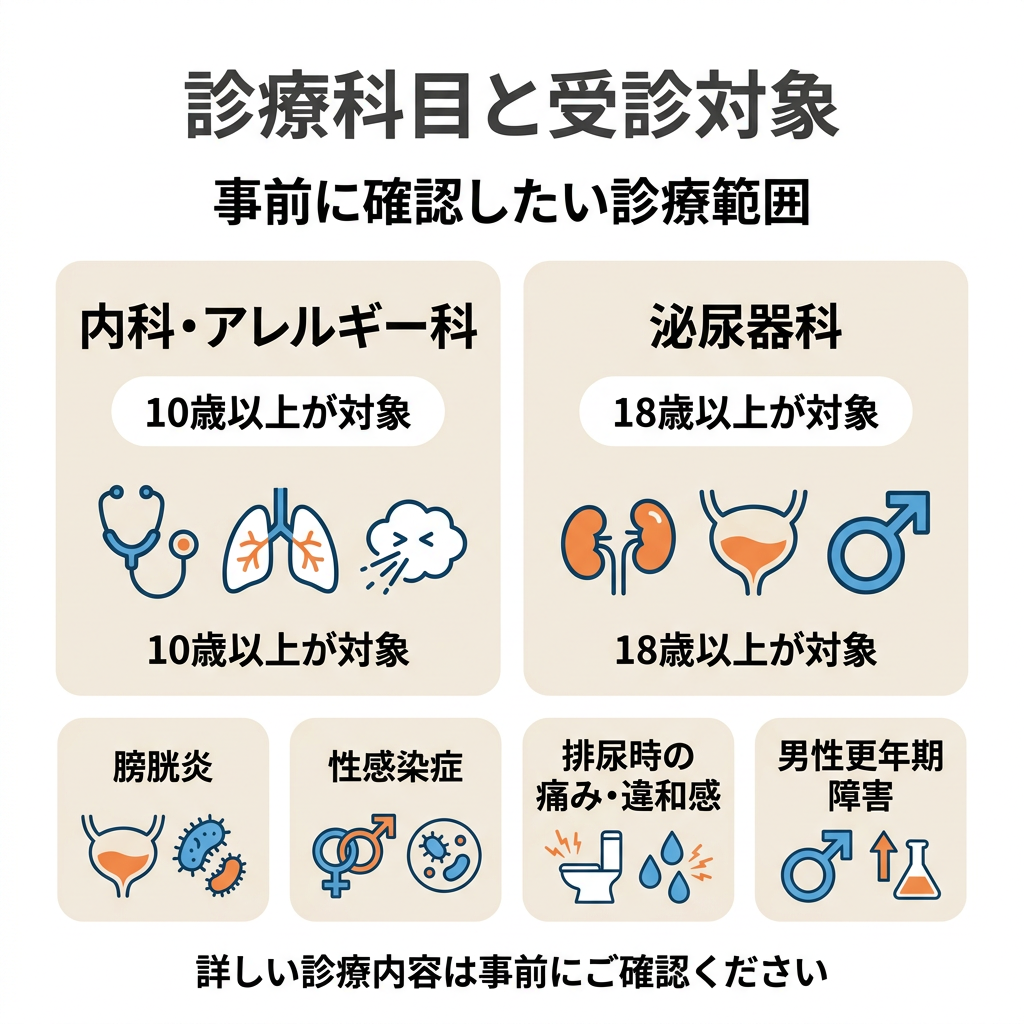 診療科目と受診対象